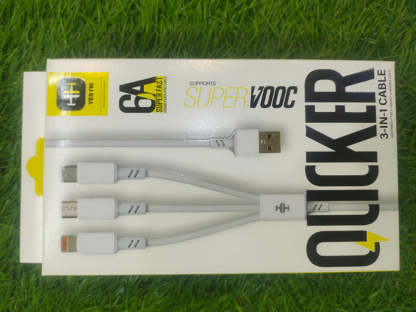 3 In 1 Super Fast Charging Cable, Type C ,Micro And iPhone Lightning (All in One)