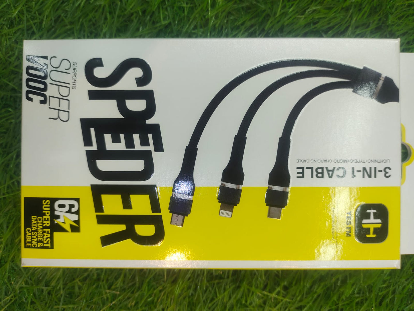 3 In 1 Super Fast Charging Cable, Type C ,Micro And iPhone Lightning (All in One)