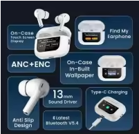 A9 Pro Wireless Bluetooth Earbuds with Super Bass Touch Control for Android and iOS