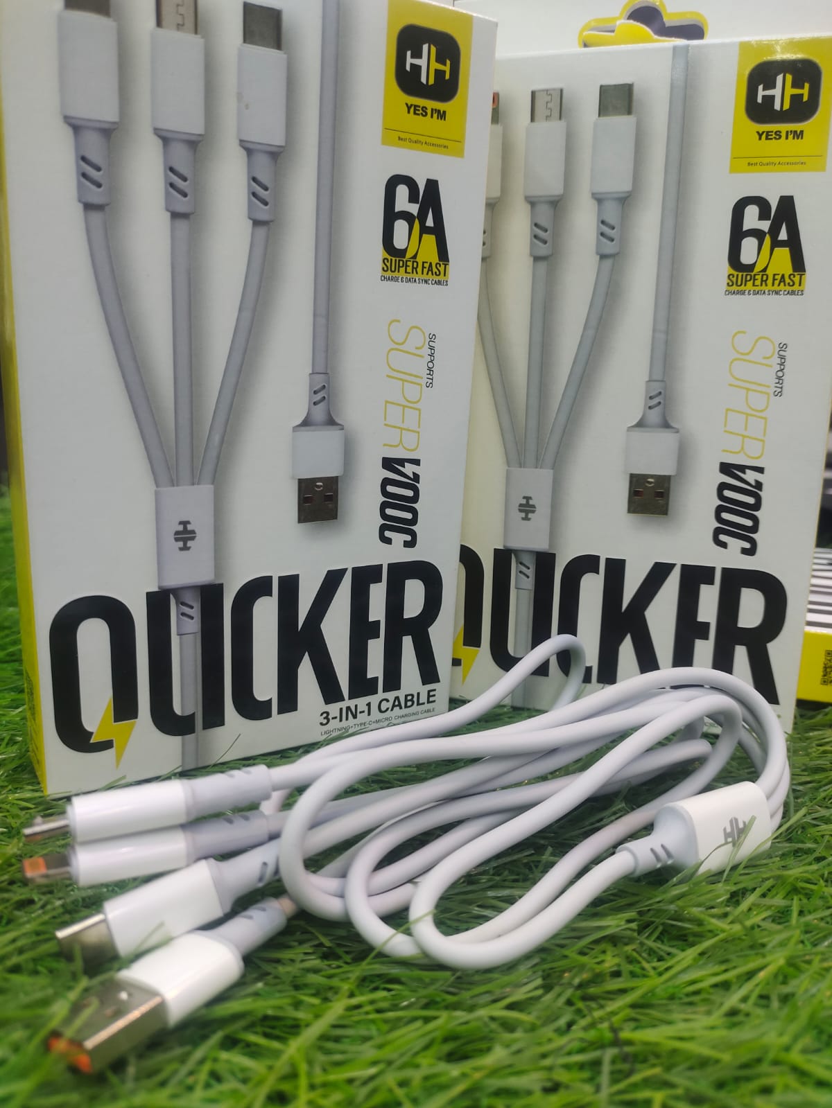 3 In 1 Super Fast Charging Cable, Type C ,Micro And iPhone Lightning (All in One)