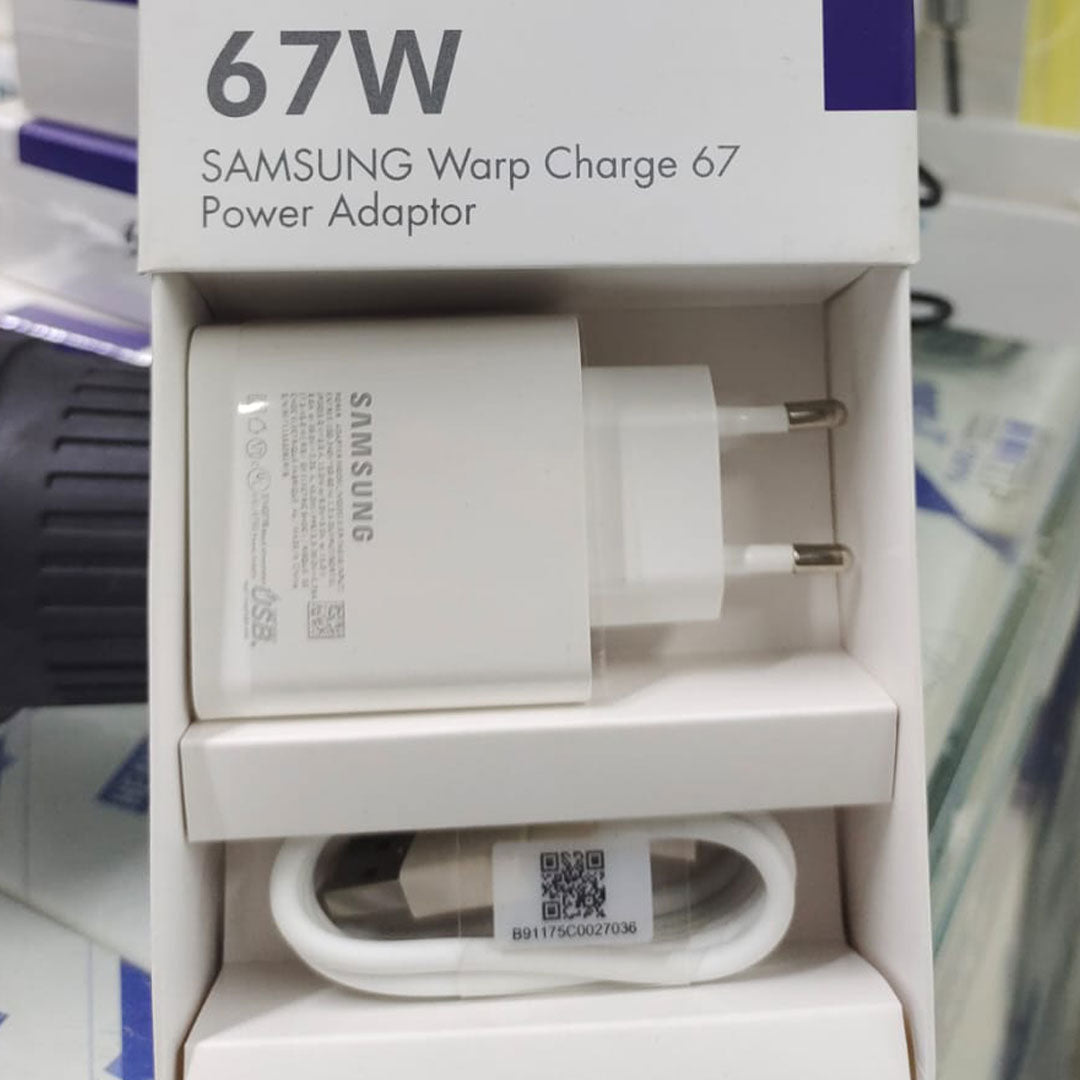 Samsung 67W Super Fast Charging Power Adapter with USB-C to Type-C Cable – PD Fast Charger for Samsung Galaxy Smartphones & Tablets