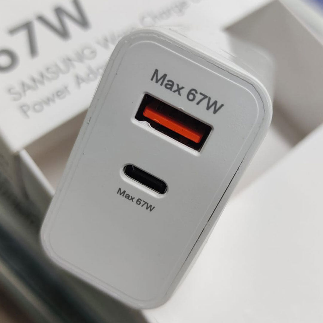 Samsung 67W Super Fast Charging Power Adapter with USB-C to Type-C Cable – PD Fast Charger for Samsung Galaxy Smartphones & Tablets