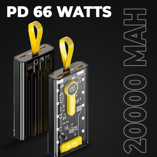 20000mAh Power Bank PD 66W Fast Charging – USB-C & USB-A Portable Charger with Digital Display for iPhone, Samsung & Android