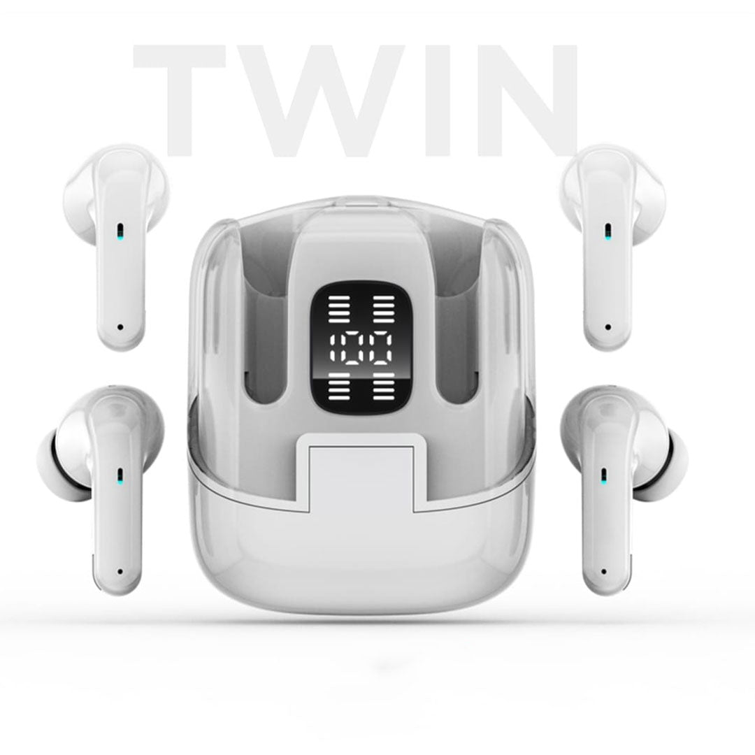 VBON Twin 2-in-1 Wireless Bluetooth Earbuds | ANC x4 | Bluetooth 5.4 | LED Display | IPX4 Waterproof