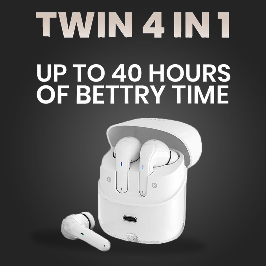 VBON Twin 2-in-1 Wireless Bluetooth Earbuds | ANC x4 | Bluetooth 5.4 | LED Display | IPX4 Waterproof