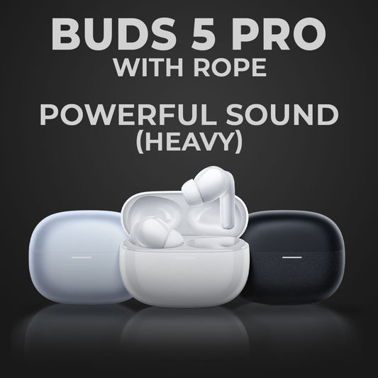 Buds 5 Pro True Wireless Bluetooth Earbuds with ANC & ENC Noise Cancellation, Premium HD Sound, Touch Control, Deep Bass & Long Battery Life